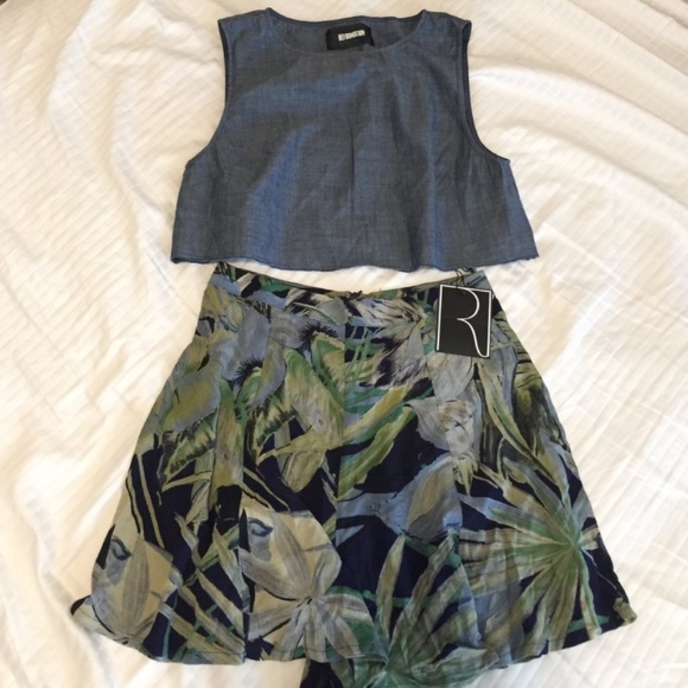 Reformation chambray crop top